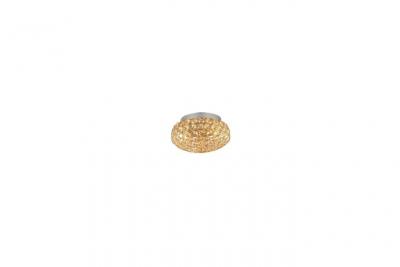 IDEAL LUX Plafonnier Dor&eacute; en cristal KING 3 ampoules