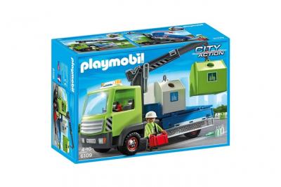 Playmobil City Action 6109 Camion avec grue et conteneurs &agrave; verre