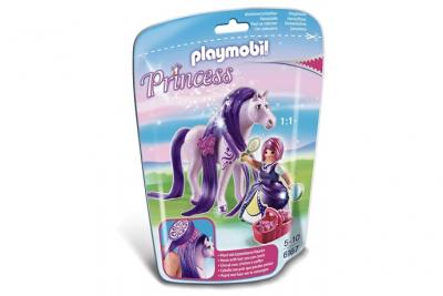 PLAYMOBIL 6167 Princesse Violette avec cheval &agrave; coiffer