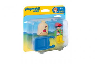 Playmobil 1.2.3 6961 Ouvrier avec brouette 