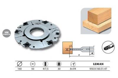 LEMAN Porte-outils &agrave; rainer extensible 160x50x4/7,5 z8+V4 950.9.160.51.47 