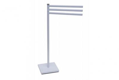 EVIDECO Porte-serviettes 3 barres amovibles en m&eacute;tal blanc H 90.5 cm