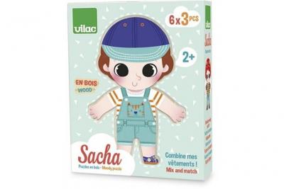 VILAC Sacha a habiller Puzzle 3 pieces en bois