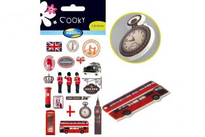 MAILDOR Sachet une planche de gommettes en 3d : londres 