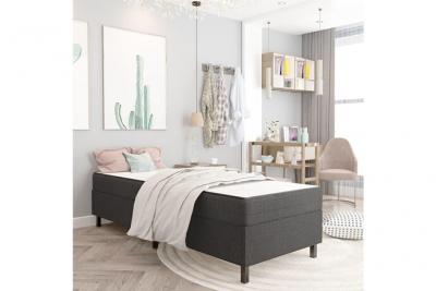 VIDAXL  - Sommier tapissier Gris fonc&eacute; Tissu 100x200 cm n/a