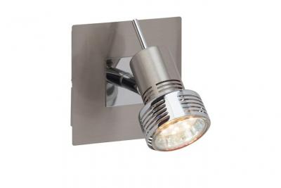 BRILLIANT Spot simple led orientable en m&eacute;tal chrom&eacute; hauteur 10cm kassandra