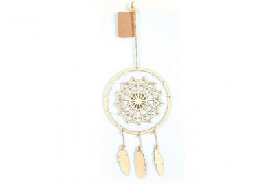 GRAINE CREATIVE ON A TOUS DU TALENT Suspension attrape-r&ecirc;ves en bois 41 x 16 cm - Mandala