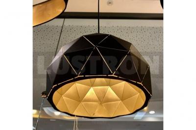 EGLO Roccaforte dome suspension plafonnier noir, dor&eacute;