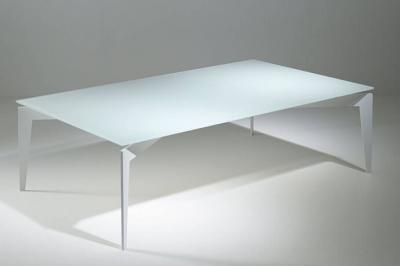 Table basse design ROCKY en verre blanc blanc Verre Inside75