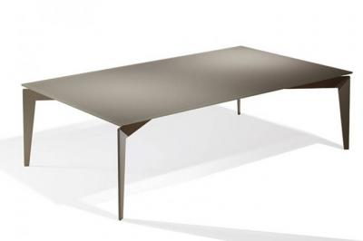 Table basse ROCKY en verre taupe taupe verre tremp&eacute; Inside75