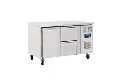 POLAR Table r&eacute;frig&eacute;r&eacute;e positive avec 1 porte et 2 tiroirs -  