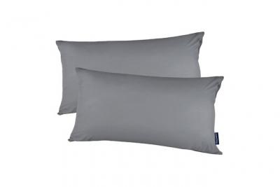  Taies d'oreiller - - Lot de 2 - 40x80 - Gris clair 