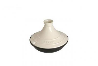 STAUB  Plat &agrave; Tajine en Fonte, Couvercle C&eacute;ramique, &Oslash; 20 cm, Cr&egrave;me