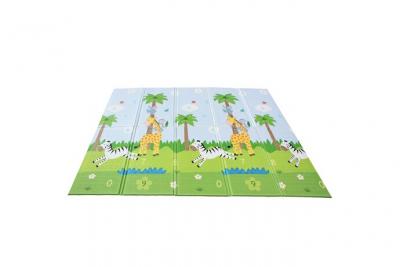 TEAMSON KIDS Tapis de jeu d'&eacute;veil pliable pour enfant b&eacute;b&eacute; double face 2 en 1 Sunny Safari Magic Garden PS-PM001