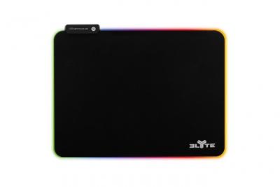ELYTE Tapis de souris Gaming r&eacute;tro&eacute;clair&eacute;  PY-200 Noir