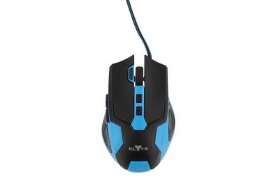 ELYTE T'nB  Fury - Souris - 8 boutons - filaire - USB - noir, bleu 