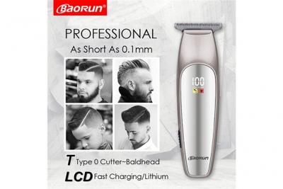  Tondeuse &agrave; cheveux &eacute;lectrique Moniteur LCD 0,1 mm coupe chauve rasage machine outil de coupe de cheveux 