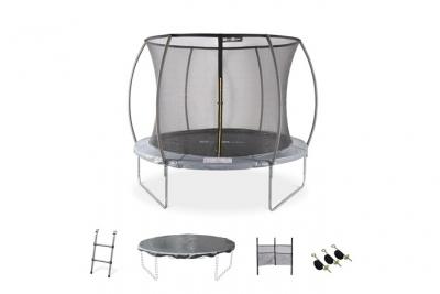 SWEEEK Trampoline gris &Oslash; 305cm Mars Inner XXL avec filets, &eacute;chelle, b&acirc;che et kit d&acute;ancrage