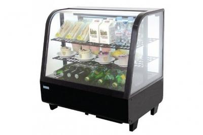 POLAR REFRIGERATION Vitrine R&eacute;frig&eacute;r&eacute;e de Comptoir Incurv&eacute;e - 100 litres Noire - Polar 