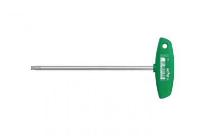 WIHA  cl&eacute; m&acirc;le avec manche en t torx chrom&eacute;e mat (01331) t15 x 200 mm