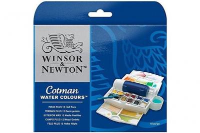 WINSOR & NEWTON Winsor & newton cotman field plus bo&icirc;te daquarelle 12 demi-godets