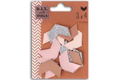 TOGA D.I.Y with  MBJ028, Lot de 12 Chevrons, Autre, multicolore, 8 x 11 x 0.3 cm