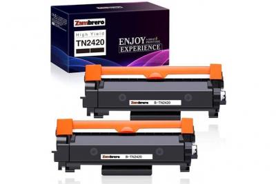 ZAMBRERO 2 &times; Cartouche Toner Compatible Brother TN2420 TN2410 pour Brother DCP-L2530DW 