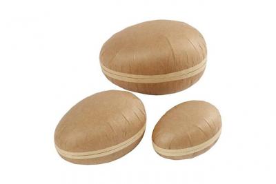 Creotime d&eacute;coration Oeufs en carton 12-15-18 cm marron 3 pi&egrave;ces