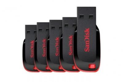 SANDISK 5 x  Cruzer Blade 8 Go Cl&eacute; USB  (paquet de cinq) 