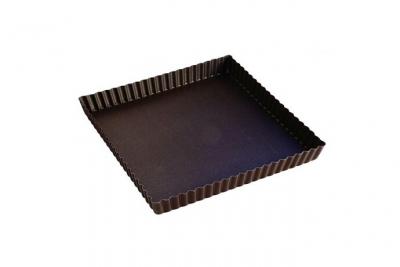 GOBEL  226710 Moule &agrave; Tarte Cannel&eacute; Carr&eacute; Fond Fixe Anti-Adh&eacute;rent 23 cm
