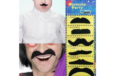 TOTALCADEAU Ensemble de 6 faux moustaches adh&eacute;sives ha : d&eacute;guisement fete accesssoire costume
