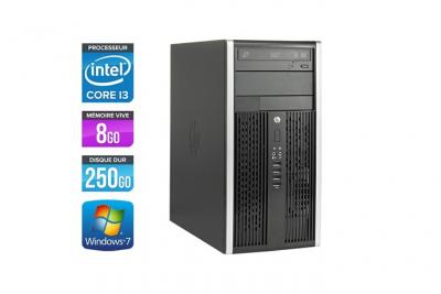 HP Unit&eacute; centrale  Elite 8200 Tour - Noir - Intel Core i3-2120 / 3.3 GHz - RAM 8 Go - HDD 250 Go - DVDRW - Gigabit Ethernet - Windows 7 Professionnel 