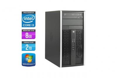 HP Unit&eacute; centrale  Elite 8200 Tour - Noir - Intel Core i3-2120 / 3.3 GHz - RAM 8 Go - HDD 2To - DVDRW - Gigabit Ethernet - Windows 7 Professionnel 
