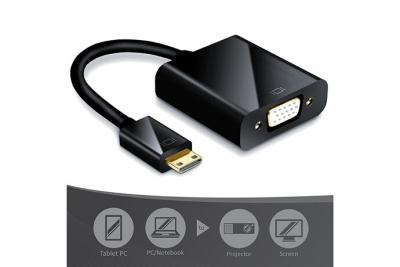 GENERIQUE CABLING Adaptateur Mini HDMI vers VGA Noir 