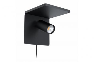 EGLO  Spot mural LED Ciglie noir, fonction chargeur QI