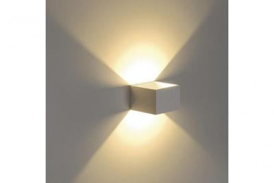 SLV LOGS IN applique, carr&eacute;e, blanche, 5W LED, 3000K