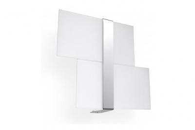 PLANETE DISCOUNT Applique murale MASSIMO acier/verre blanc/chrome 2 ampoules