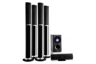 AUNA Home cinema 5.1  Bluetooth Syst&egrave;me d'enceintes 5.1 USB/SD/AUX barres de son 145W Noir