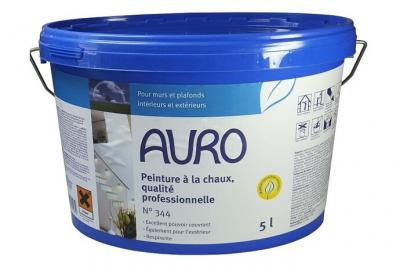 AURO Peinture murale &agrave; la chaux blanche - n&deg;344  Volume : 5 litres)
