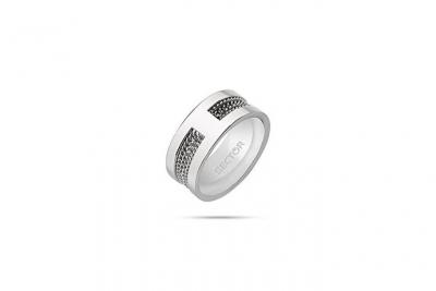 SECTOR -bague homme-acier inoxydable-cristal-argent-sZT05021 crossroad 