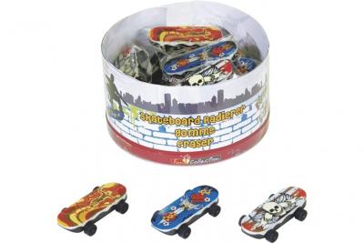 BRUNNEN  gomme skateboard araign&eacute;e grise 6 cm 