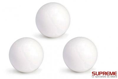 BONZINI Balles Baby Foot blanches en plastique (vendues par 3) marque 