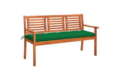 VIDAXL Banc De Jardin 3 Places Avec Coussin 150 Cm Bois D'eucalyptus 