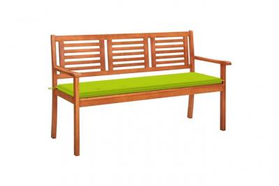 VIDAXL Banc De Jardin 3 Places Avec Coussin 150 Cm Bois D'eucalyptus 