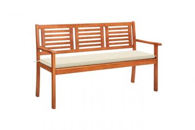 VIDAXL Banc De Jardin 3 Places Avec Coussin 150 Cm Bois D'eucalyptus 