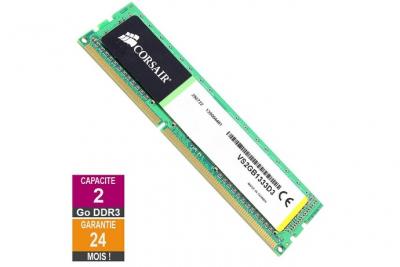 CORSAIR Barrette M&eacute;moire 2Go RAM DDR3  VS2GB1333D3 DIMM PC3-10600U 1333MHz 1Rx8