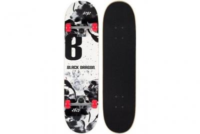 NIJDAM Black Dragon skateboard street natives 79 cm blanc / noir