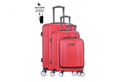  Set de 3 Valises BLUESTAR Baltimore Bordeaux en ABS