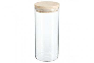 PARIS PRIX Secret de gourmet - Bocal Verre et Bois herm&eacute;tique 1.3L