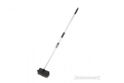 SILVERLINE Brosse de nettoyage t&eacute;lescopique - 1,32 - 2,14 m